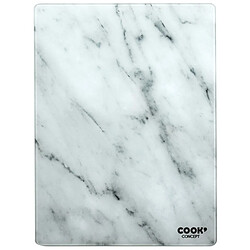 Paris Prix Planche à Découper en Verre Marble 40cm Blanc