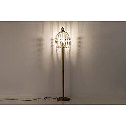 Alexandra House Living Lampadaire avec boules en métal et en bois, 34 x 35 x 170 cm