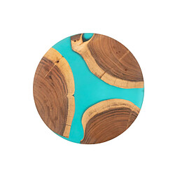 Paris Prix Planche à Découper Ronde en Bois Douglas 41cm Naturel & Bleu