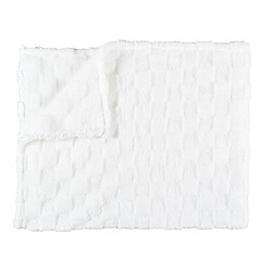 Paris Prix Plaid en Flanelle Damier 120x150cm Blanc