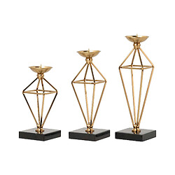 Alexandra House Living Lot de 3 bougeoirs 12x12x28/12x12x34/12x12x40 cm