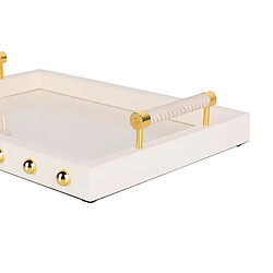Alexandra House Living Plateau beige en MDF et acier inoxydable 45 x 31 x 9 cm