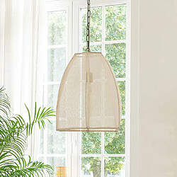 Mes Supension 1 lampe 49x42x161 cm en lin écru et métal