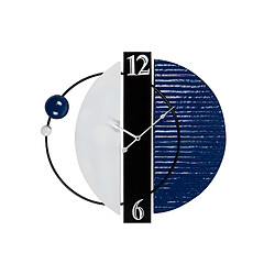 Alexandra House Living Horloge murale en métal bleu et noir 62 x 6 x 57 cm