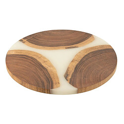 Paris Prix Planche à Découper Ronde en Bois Douglas 41cm Naturel & Blanc