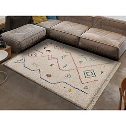ATTICGO Tapis berbère YEBEL crème/multicolore 135x190 cm