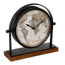 Atmosphera Horloge à Poser Vintage Flavia 21cm Noir