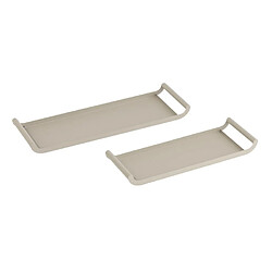 Paris Prix Lot de 2 Plateaux en Métal Weldon 50cm Gris