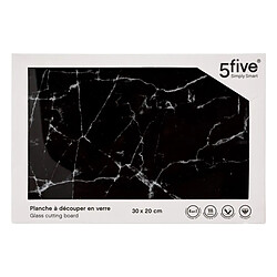 Five Simply Smart Planche à Découper en Verre Marbre 30cm Noir