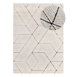 ATTICGO Tapis géométrique à relief TURIN blanc/noir 160x230 cm