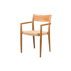 Alexandra House Living Chaise en bois de teck avec corde 52 x 50 x 81 cm