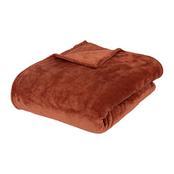 Atmosphera Plaid Doux Uni Flanel 180x230cm Terracotta
