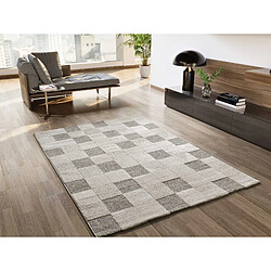 ATTICGO Tapis damier à relief VERONA crème/gris 160x230 cm