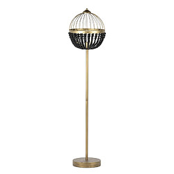 Alexandra House Living Lampadaire avec boules en métal et en bois, 36 x 36 x 160 cm