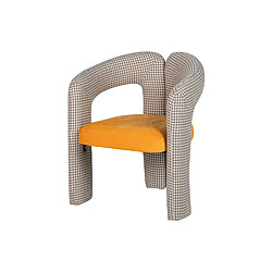 Alexandra House Living Fauteuil Nova en velours beige jaune 66 x 61 x 76 cm