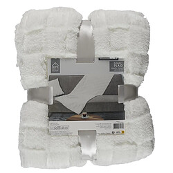 Paris Prix Plaid en Flanelle Damier 120x150cm Blanc