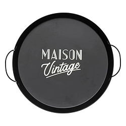 Atmosphera Lot de 2 Plateaux de Service Café 50cm Noir