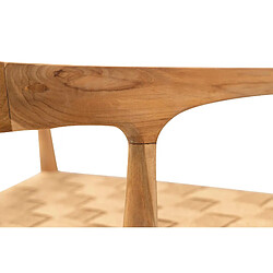 Alexandra House Living Chaise en bois de teck avec corde 58 x 55 x 72 cm
