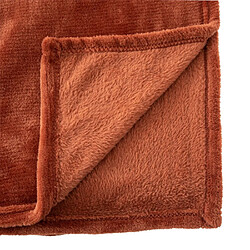 Atmosphera Plaid Doux Uni Flanel 125x150cm Terracotta