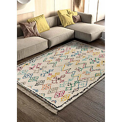 ATTICGO Tapis berbère YEBEL crème/multicolore 135x190 cm