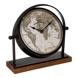 Atmosphera Horloge à Poser Vintage Flavia 21cm Noir