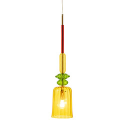 Paris Prix Lampe Suspension en Verre Zoe 160cm Jaune