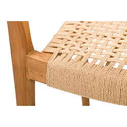 Alexandra House Living Chaise en bois de teck avec corde 52 x 50 x 81 cm