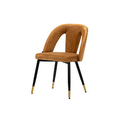 Alexandra House Living Fauteuil Stowe en velours moutarde 49 x 54 x 78 cm