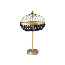 Alexandra House Living Lampe de table boule en métal et bois 45 x 26 x 76 cm