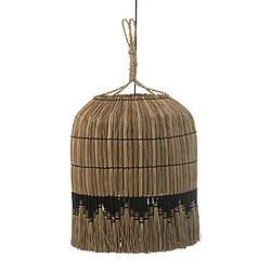Mes Suspension 1 lampe 45x45x50 cm en rotin naturel et noir
