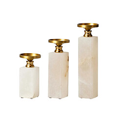 Alexandra House Living Ensemble de 3 bougeoirs 7x7x14/7x7x19/7x7x24 cm