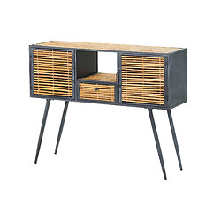 Alexandra house living Console bambou et métal - Bleu