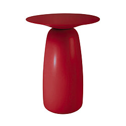 Kayani Table d'appoint / Table de nuit en bois Baobab44, hauteur 44 cm / Bordeaux