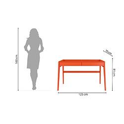 Visby Bureau-coiffeuse hêtre - Orange pas cher