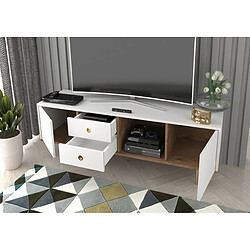 Skandica Meuble TV Harmoni - Blanc pas cher