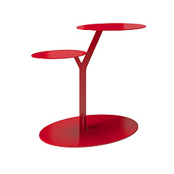 Table d’appoint en métal pour salon Kayani IROKO / bordeaux