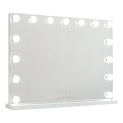 Flamingueo Miroir de maquillage 15 led métal 58x43x12cm blanc