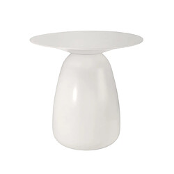 Kayani Table d'appoint / Table de nuit en bois Baobab34, hauteur 34 cm / Blanche RAL