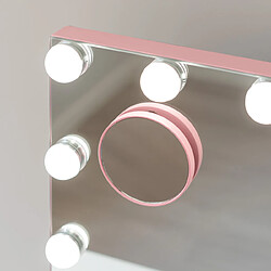 Acheter Flamingueo Miroir Maquillage Lumineux 15 LED Métal 58x46x12cm Rose