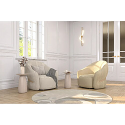 Kayani Table d'appoint / Table de nuit en bois Baobab44, hauteur 44 cm / Blanche