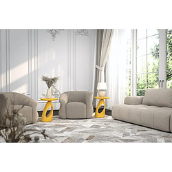 Kayani Table d'appoint / Table de nuit en bois Island, hauteur 40 cm / Jaune