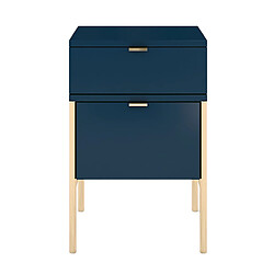 Skandica Table de chevet à tiroirs - Bleu marine