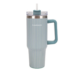Flamingueo Mug isotherme avec paille acier inoxydable 1,18 litres Vert