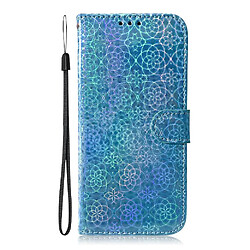Acheter Flip Étui Pour Samsung Galaxy A17 5G Étui Portefeuille Paillettes colorées Support de support Cuir PU Premium Fente pour carte GANGXUN Bleu