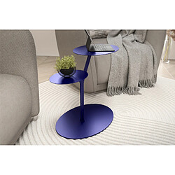 Table d’appoint en métal pour salon Kayani IROKO / bleu marine noble