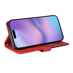 Acheter Flip Étui Pour iphone 17 Bicelle de protection Portefeuille en cuir Avec support de fente pour carte Livre Flip Folio Couleur de couture GANGXUN Rouge