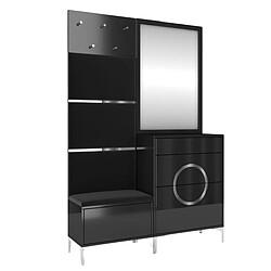 Dancan Vestiaire d'entrée avec miroir - Noir