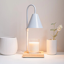 Flamingueo Lampe chauffe bougie avec minuterie acier blanc