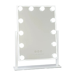 Flamingueo Miroir Maquillage Lumineux 12 LED 3 Modes 47,5x35,5cm Blanc