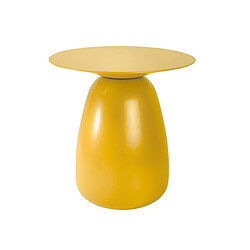 Kayani Table d'appoint / Table de nuit en bois Baobab34, hauteur 34 cm / Jaune